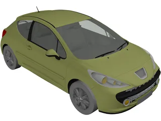 Peugeot 207 1.6 HDI 3D Model preview