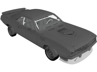 Chrysler Cuda 426 (1971) 3D Model preview
