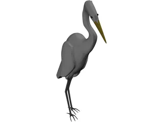 Great Egret (Ardea Alba) 3D Model preview