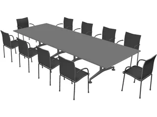 Wilkhahn 440 Meeting Room Table 3D Model preview