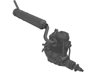 RC Motor Glow 4T YS 120 3D Model preview