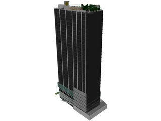 Tower with Skybar 3D Model preview