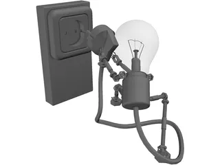Bulb Man 3D Model preview