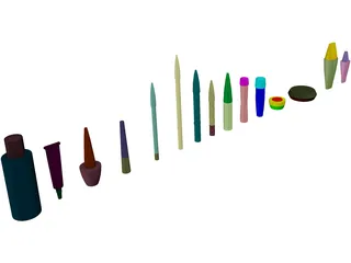 Cosmetics Collection 3D Model preview