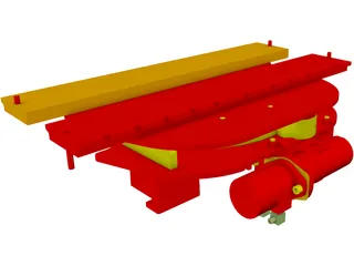 Forklift Rotator Attachment 3D Model preview