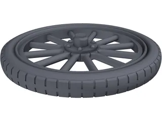 Wheel Rear Ford T 3D Model preview