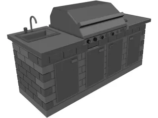Outdoor Grill 3D Model preview