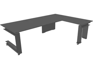 Modern Office Desk 3D Model preview