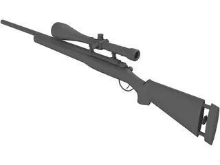 M40A3 Bolt Action Sniper Rifle 3D Model preview