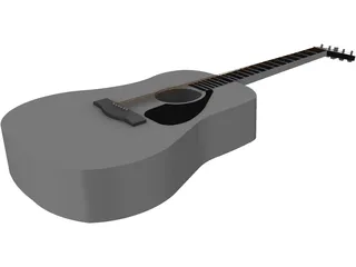 Guitar Acoustic Laptop 3D Model preview
