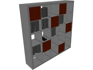 Bookcase Wooden 3D Model preview