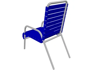 Beach Chair with Slats 3D Model preview