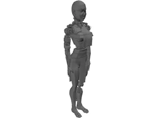 Female Cyborg 3D Model preview