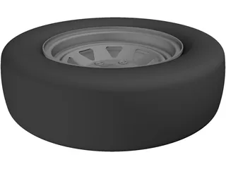 Trailer Wheel 14 Inch 3D Model preview