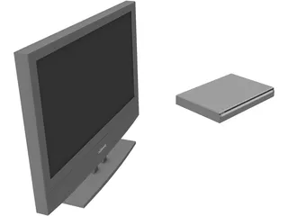 TV and DVD Player 3D Model preview