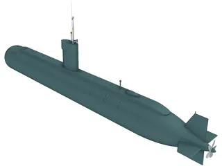 USS Dolphin (AGSS-555) 3D Model preview