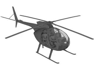 Hughes OH-6A Cayuse 3D Model preview