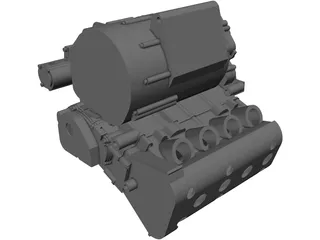 Yamaha R6 Engine (2003) 3D Model preview