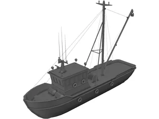 Fishing Boat 3D Model preview