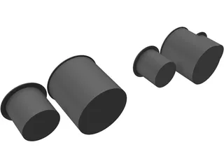 Dashboard Gauges 80 and 52mm 3D Model preview