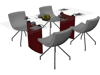 Table Set Dinner 3D Model preview