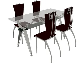 Table Dinner Modern Style 3D Model preview