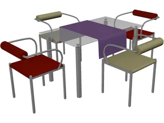 Table Dinner Modern 3D Model preview