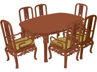 Table Dinner Home Style 3D Model preview