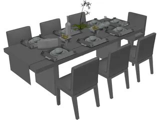 Table Dinner Contemporary 3D Model preview