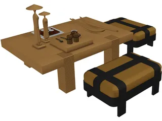 Coffee Table 3D Model preview