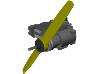 RC Airplane Model Piston Engine 3D Model preview