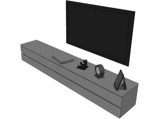 TV Stand Low 3D Model preview