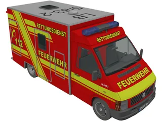 Volkswagen LT Ambulance RTW 3D Model preview