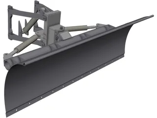Bulldozer Snow Pusher 3D Model preview