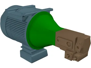 Motor Bellhousing Coupling Pump 3D Model preview