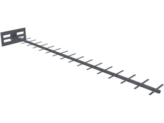 Yagi Antenna 3D Model preview