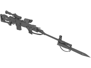 SVD Dragunov Sniper Rifle 3D Model preview