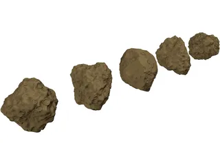 Asteroid Set 3D Model preview