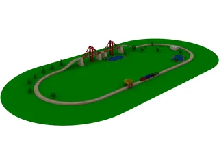 Wooden Toy Train 3D Model preview