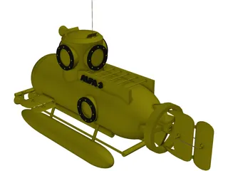 Deep Sea Mini Submarine 3D Model preview
