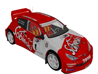 Peugeot 206 WRC 3D Model preview