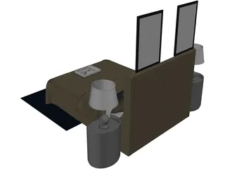 Fancy Bed King Size 3D Model preview