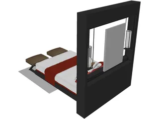 Bed Fancy Design King Size 3D Model preview