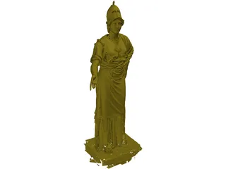 Classical Relief Statue 3D Model preview