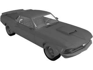 Ford Mustang BOSS 429 (1970) 3D Model preview
