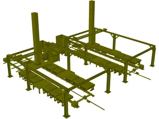 Dual Gantry Robotic System 3D Model preview