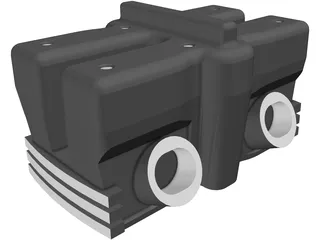 Yamaha VMAX 1200 Motorcycle Cylinder Head 3D Model preview
