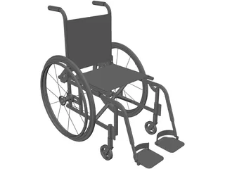 Wheelchair Foldable 3D Model preview