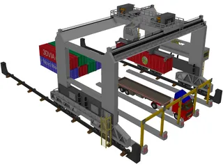 Container Loader Port 3D Model preview