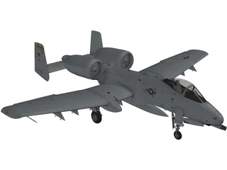 A-10 Thunderbolt II 3D Model preview